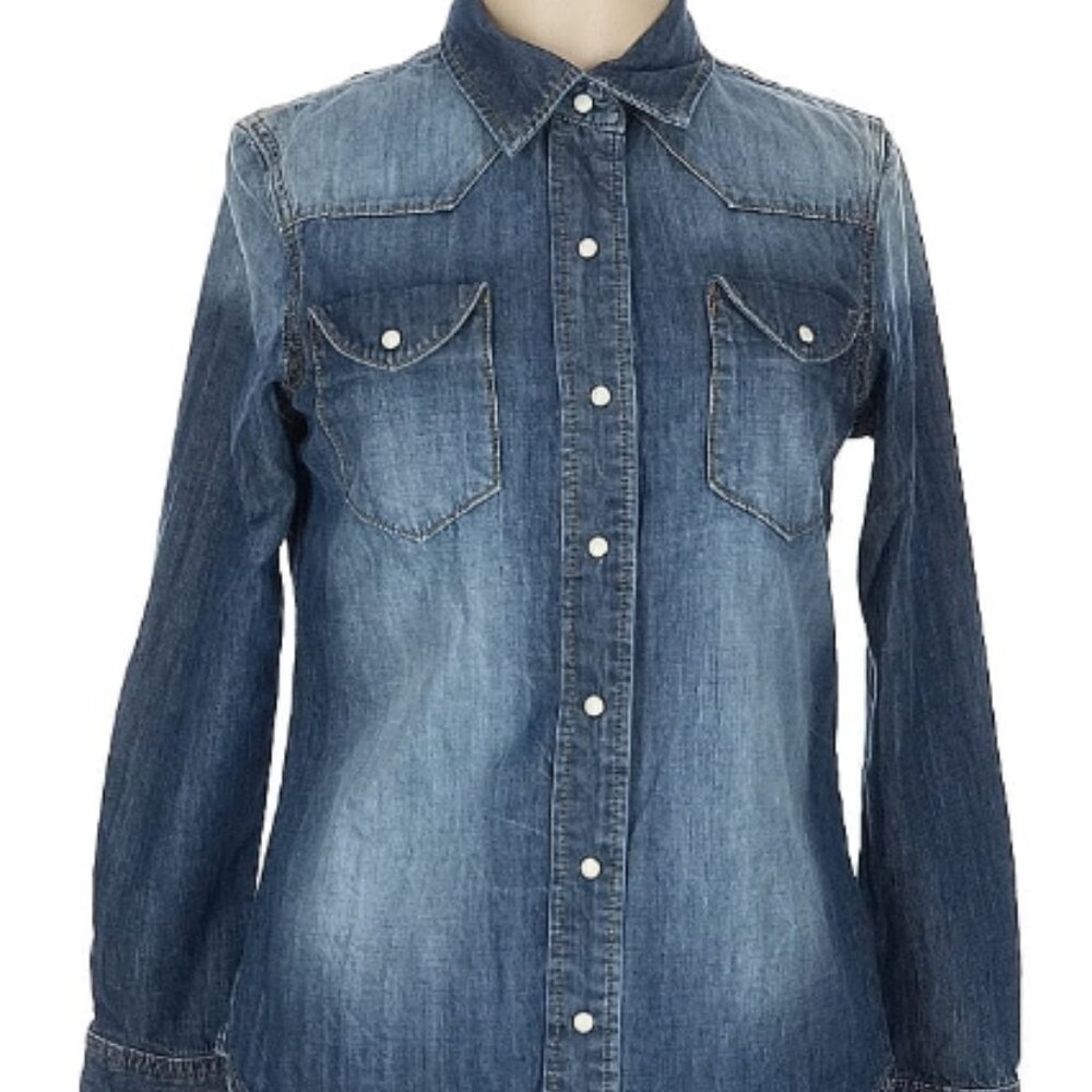 Denim Jean Button Down Shirt